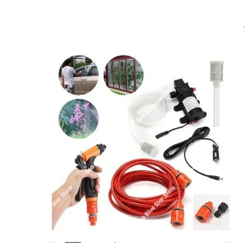 Water pump 8m water pipe 12V24V car wash water gun glass wash car 3210 100 copper motor