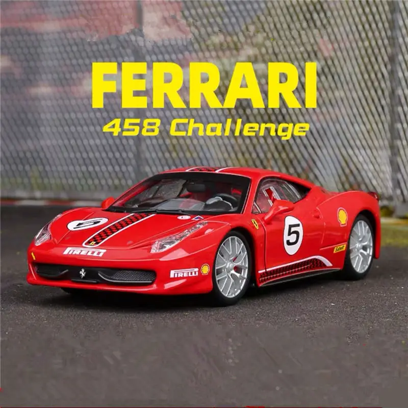 

Bburago 1:24 Ferrari 458 Challenge Alloy Sports Car Model Diecast Metal Racing Car Vehicles Model Simulation Childrens Toy Gifts