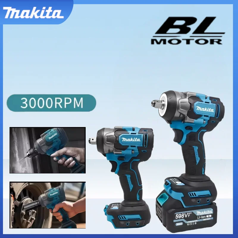 

Makita Cordless High Torsion 3500IPM Impact Wrench 550Nm High Concentricity Safe for Electrical Equipment Repair Power Tool