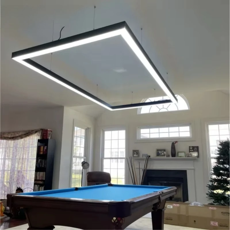 Brandon Commercial 20W 40W 3CCT Rectangle Aluminum LED Pendant Linear Lights in Billiard Table Wholesale for Office Hotel Shop