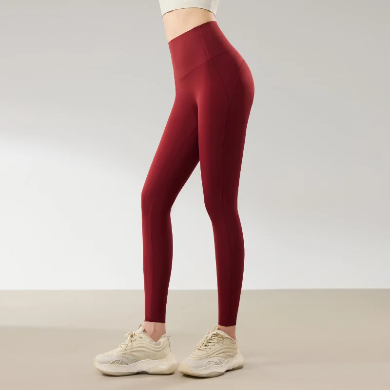 Women's casual 9-point trousers,peach buttocks high waist abdomen hip lift,slim running,fitness training,quick-drying trousers