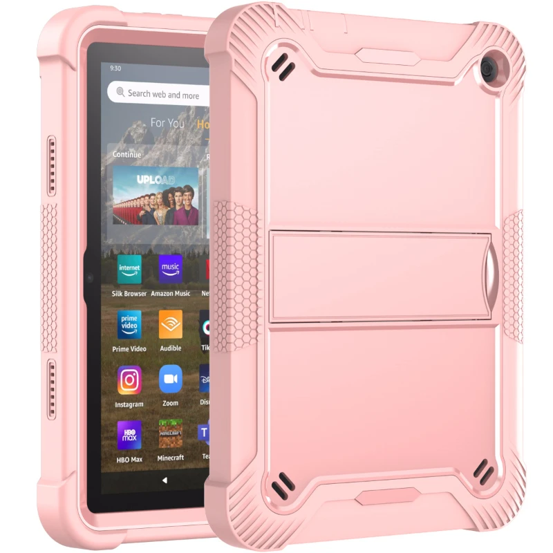 

8-inch Tablet Protective Shell for Kindle Fire HD8 & HD 8 Plus (2022 Released 12th Gen) Rugged Shockproof Case with Kickstand