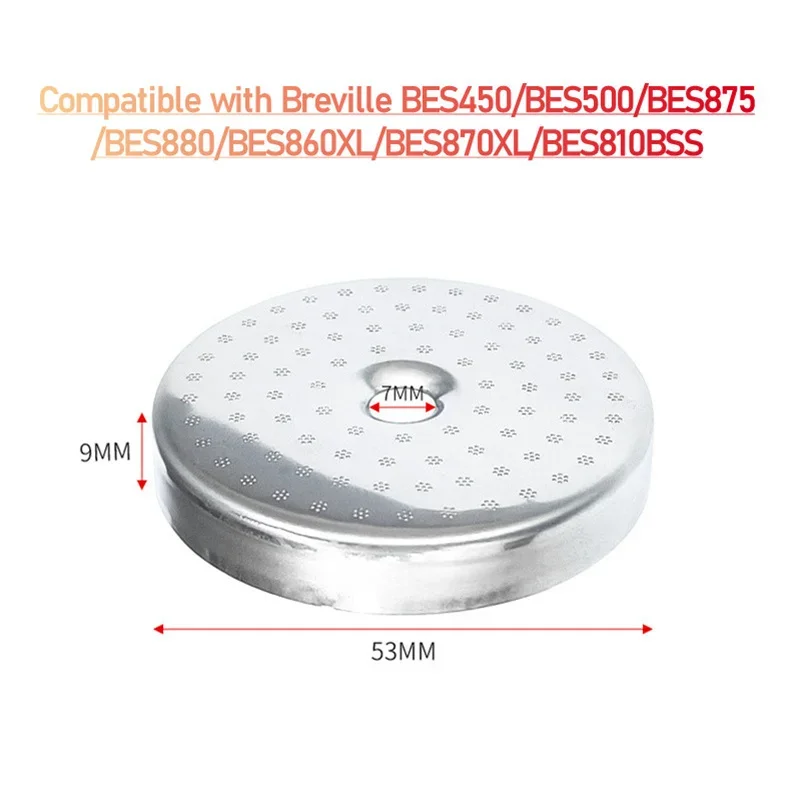 Stainless Steel Shower Screen Filter Replacement Mesh for Breville BES450/500/875/880/860XL/870XL/810BSS Coffee Maker Brew Head