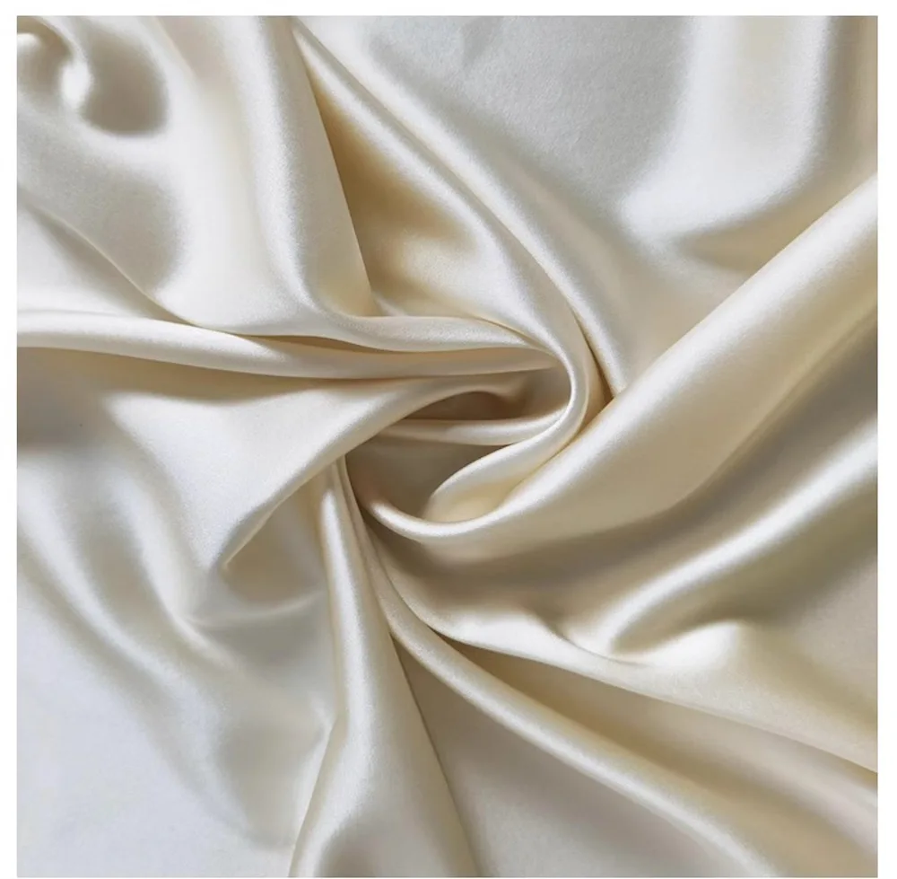 Natural Silk Stretch Satin140cm width 19momme Lycra Silk Fabric Shirt Evening Dress Sewing Material