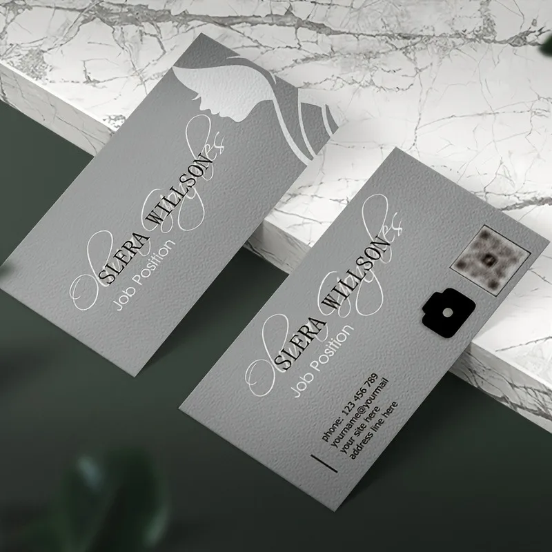 Custom PVC Luxury Vertical Textured Business Cards Custom for Beauty Salon Lash Makeup Artist