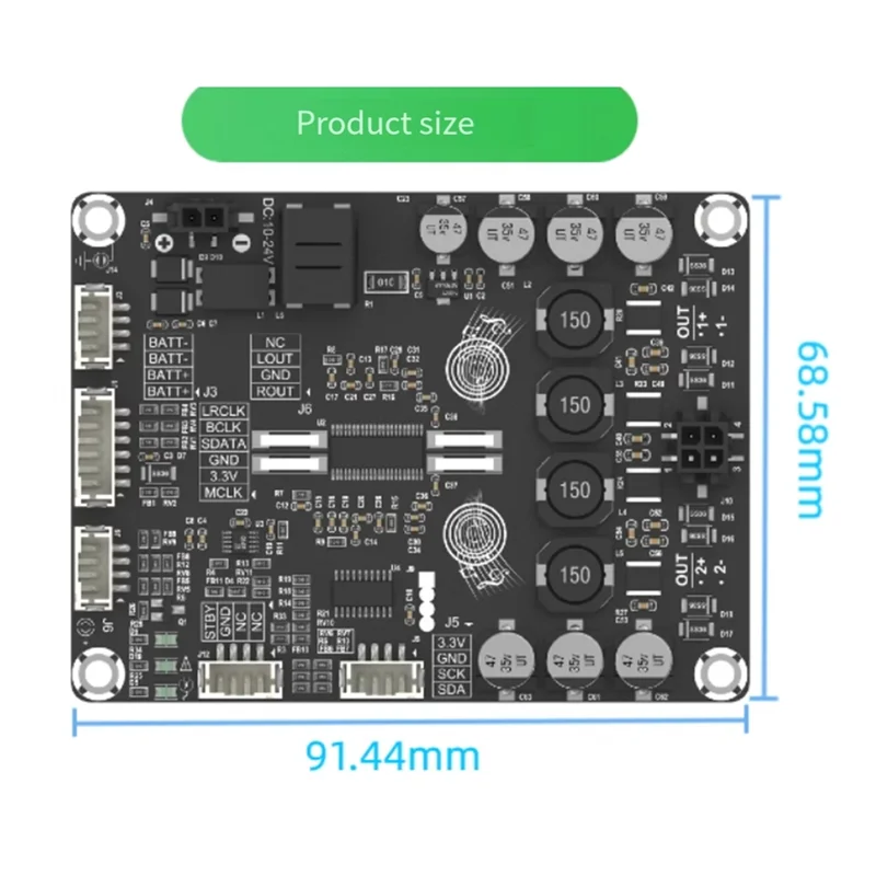 B04B-I2S I2S Papan Amplifier Input Digital Modul Amp Stereo 3-Kawat Papan Amplifier Input I2S