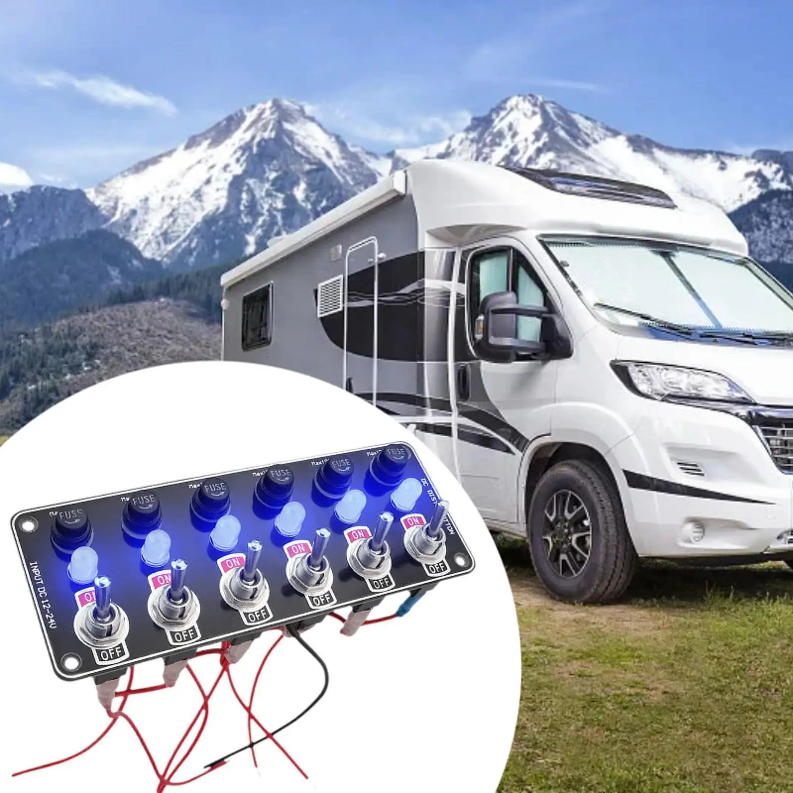 

Панель тумблера для автомобилей, автодомов, 6-бандовый мультипереключатель, кулисная панель