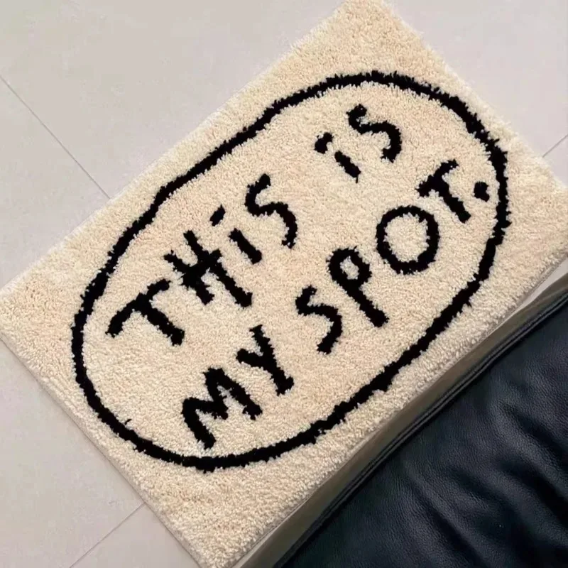 VIKAMA Black letter carpet bedroom bedside carpet living room coffee table mat anti slip,absorbent,dirt resistant foot mat