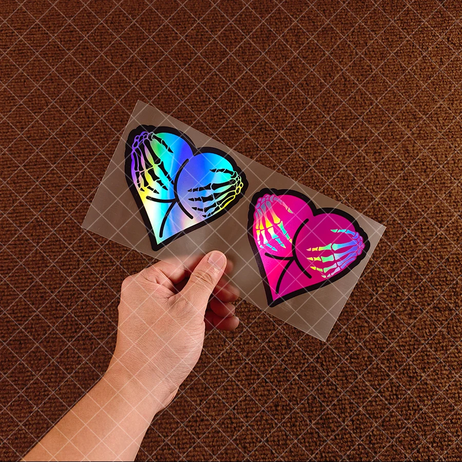 

2 pieces of "Love" Skull Butt-Holder Stickers - Humorous stickers suitable for laptops, mobile phones, cars and motorcycles