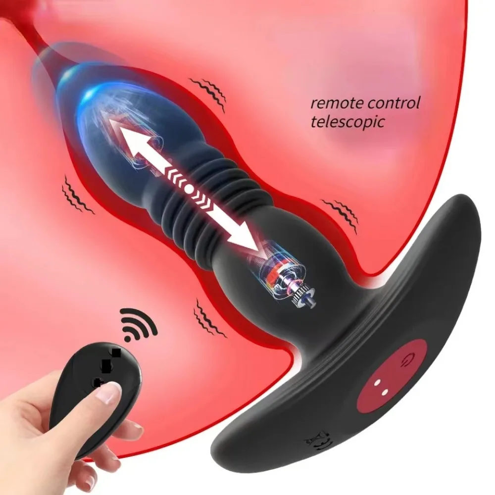 

Telescopic Vibrator Butt Dildo Wireless Remote Control Prostate Massager Males and Females Anal Vagina Adult Sex Toys Women 18+