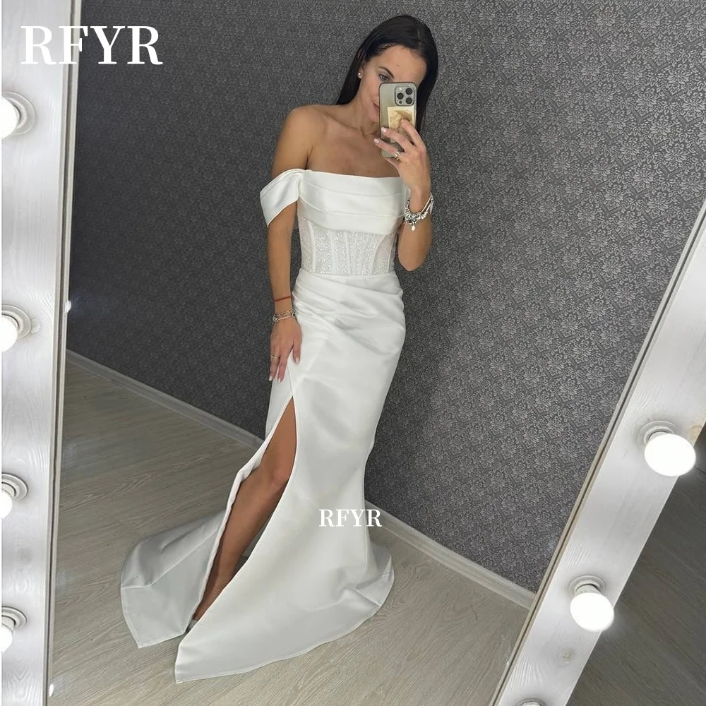 

RFYR Mermaid Prom Dress Shiny Waist Party Dress Fish Bones Evening Dress Formal Occasion Dress for Celebrity Gala Customized