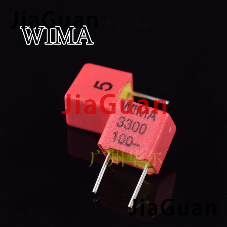 20PCS NEW RED WIMA FKP2 3300PF 3.3NF 100V 5% PCM5 332/100V Audio hot sale FKP-2 332 3n3 3.3NF/100V 3300P 3300PF/100V