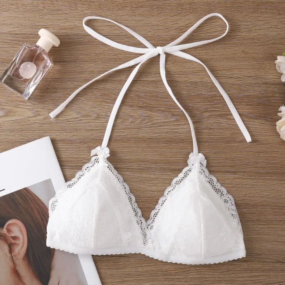 Comodo reggiseno push up in pizzo con scollo a V profondo senza fili con lacci alla caviglia, intimo sottile anti-cedimento, regali per le donne