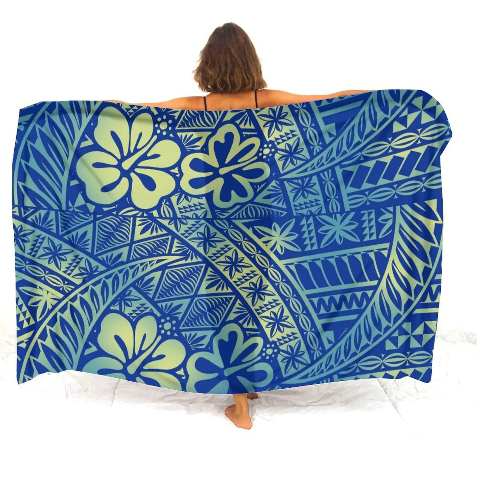 Polynesian Customizable Women'S Sarong Apron Best-Selling Beach Essential Sarong Windproof Shawl Suitable For All Seasons