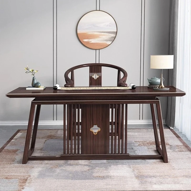 New Chinese-style solid wood writing desk home office computer furniture calligraphy simple and modern