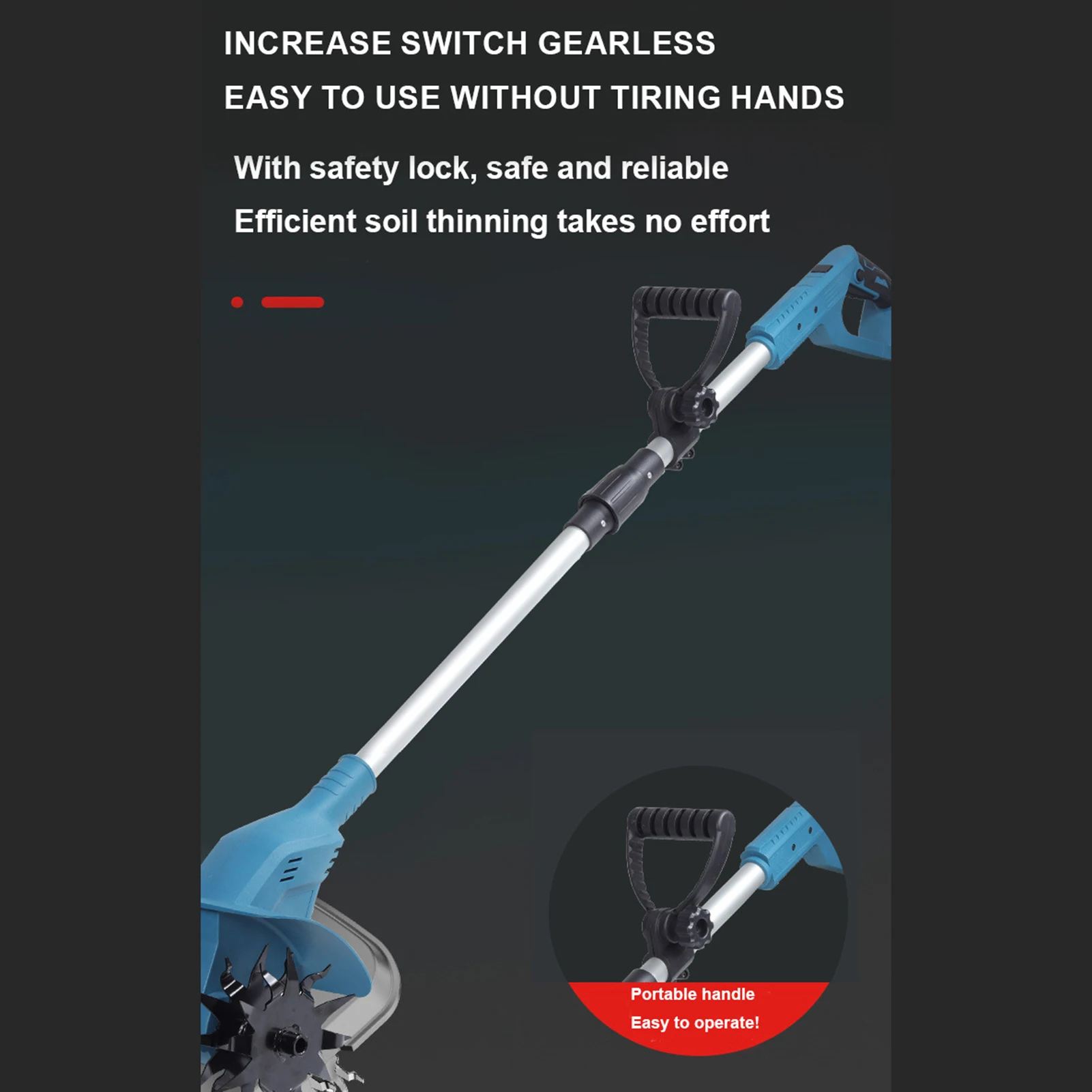 21 فولت الكهربائية المزارع اللاسلكي الحارث 330 دورة في الدقيقة عالية السرعة 4 علب الصلب للحديقة/البستنة/زراعة التربة 9.5 بوصة دي