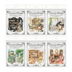 15Pcs PET stickers classical aristocratic pack Victorian style retro handmade account decoration collage Scrapbook Cut 140*92mm