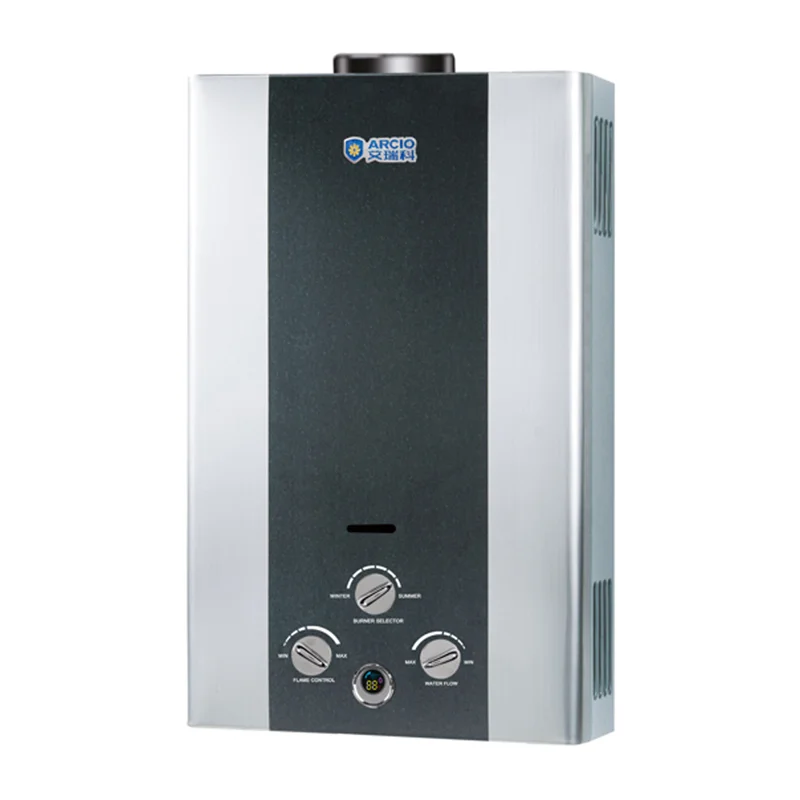 Calentador de agua de gas universal de 10 litros, calentador de agua de gas tipo escape de combustión, géistentes de agua caliente