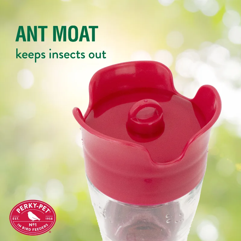 8 オンス ピンチ ウエスト ガラス ハチドリ フィーダー、レッド。新しいアップグレード