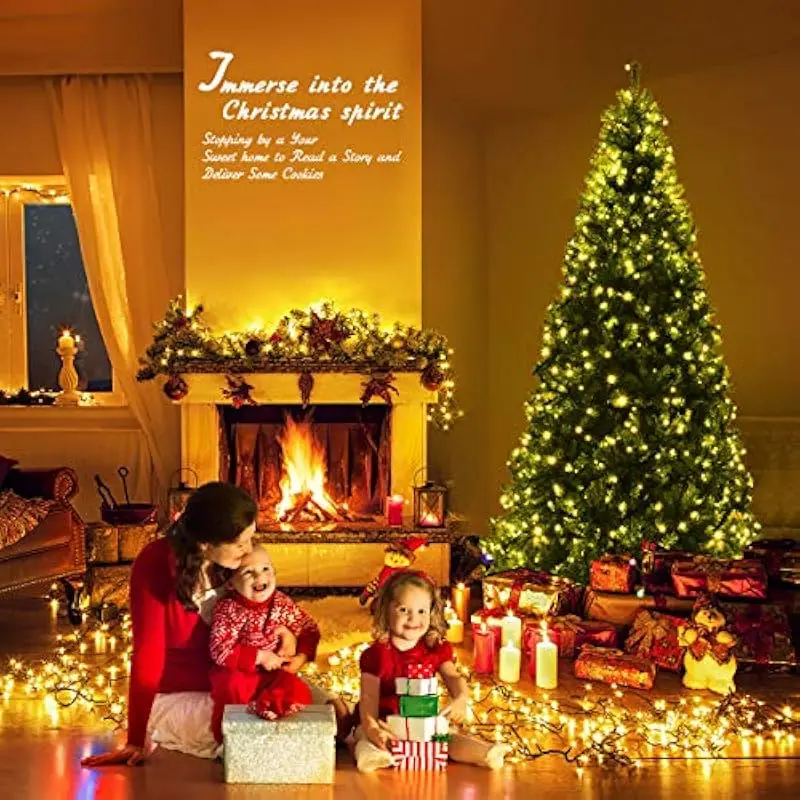 7FT Eco-Friendly PVC Christmas Tree with Auto-Spread Branches • 400 Multicolor LED Lights • 11 Dynamic Flash Patterns • Dual-Ton