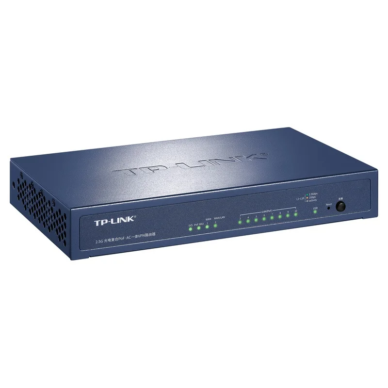 101W 10 poorten PoF·AC-controller 2,5G PoF · AC VPN-router 8* 2,5G SFP foto-elektrische composietpoort 2* 2,5G RJ45, Chinese firmware