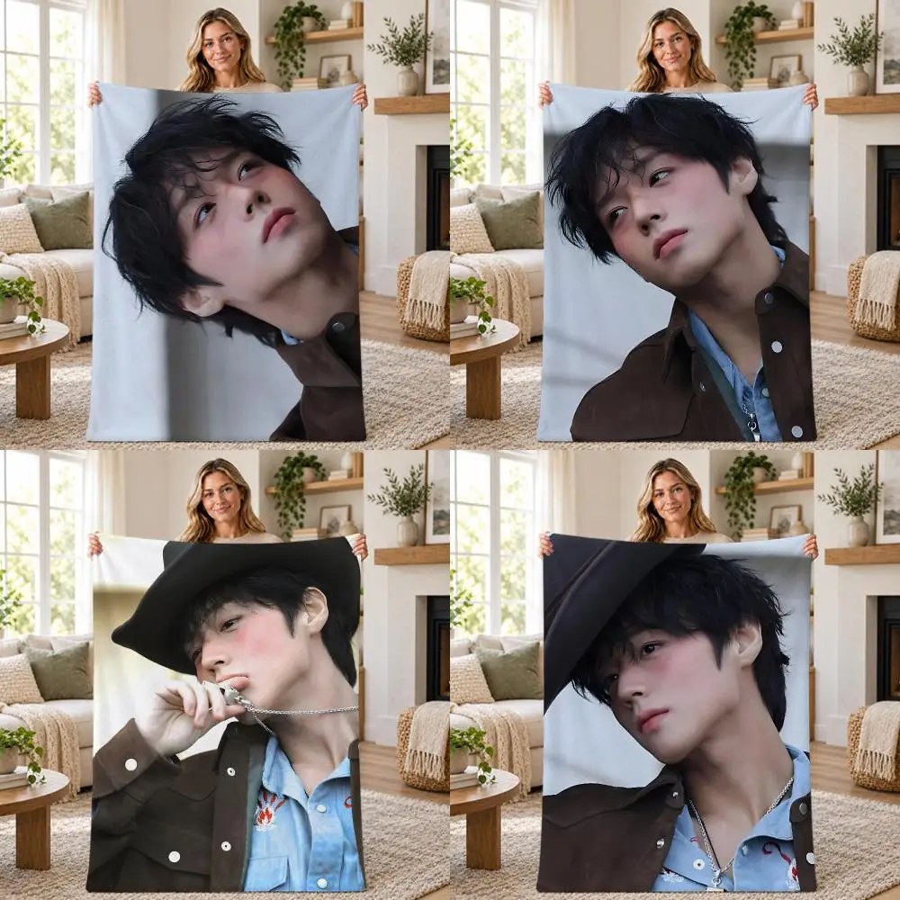Celebrity Actor Park Ji-hoon Throw Soft Warm Flannel Throw Blanket for Sofa Bed Office Home Holiday Gift All Season