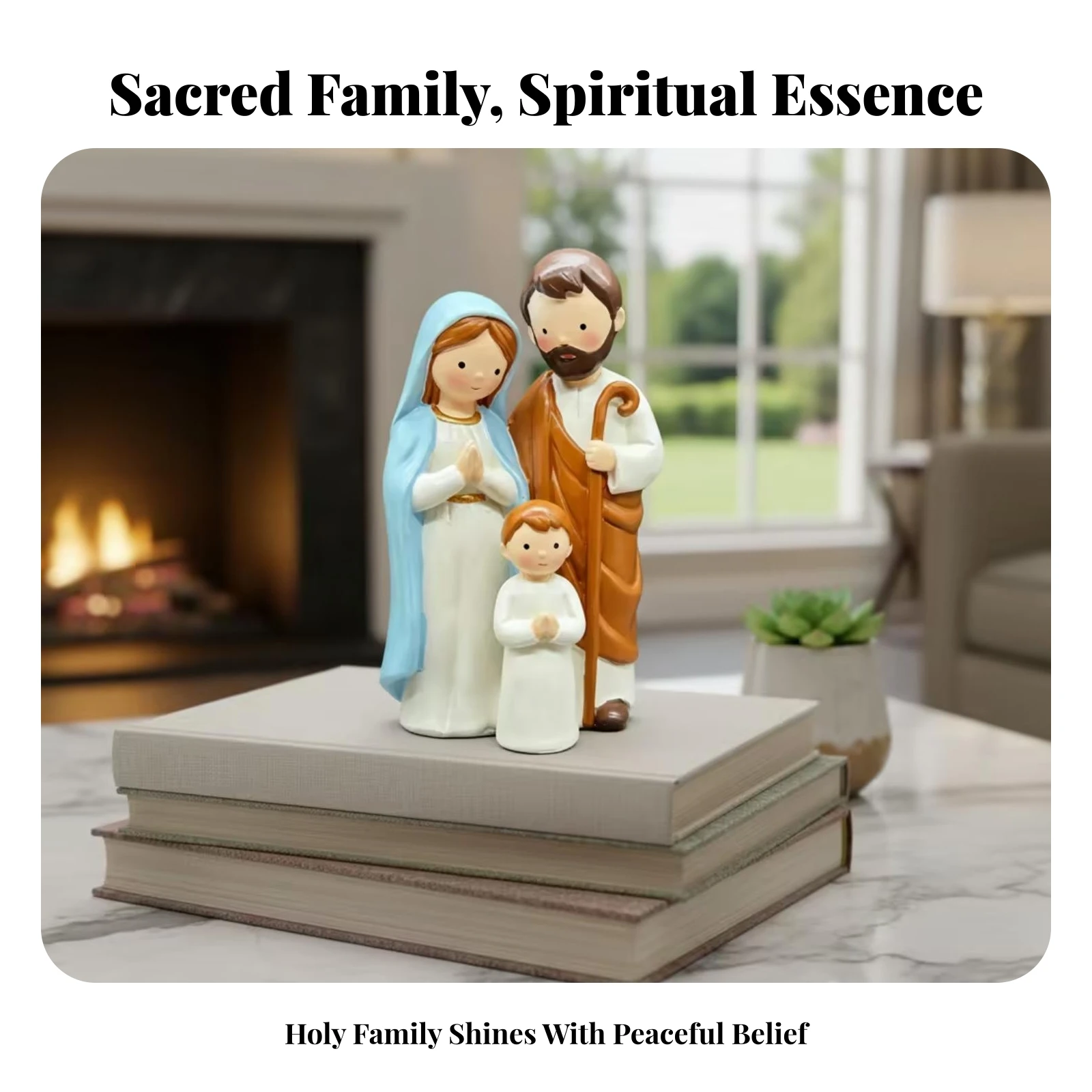 Family of Three Figurine Rod Detail Tabletop Family Ornament Parents and Child Statue Collectible Decor Piece