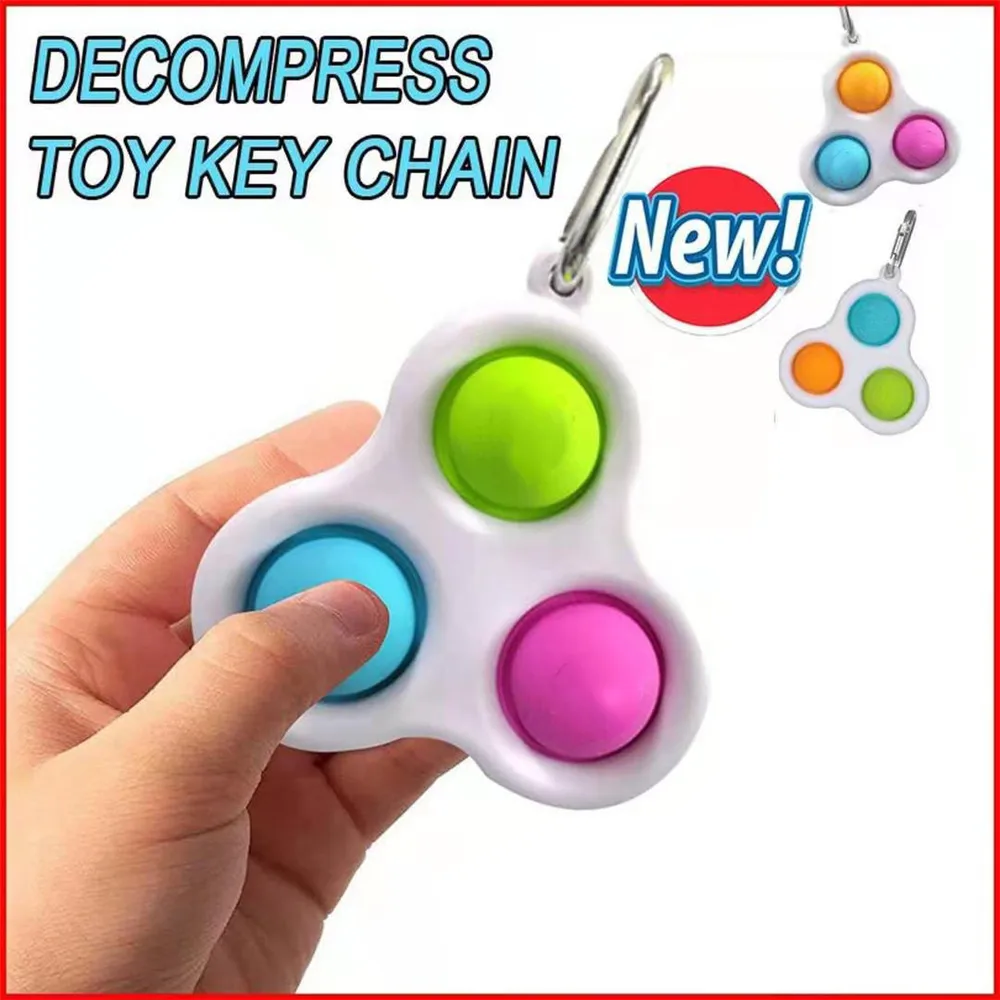 Porte-clés musical à bulles de doigt, 2 pièces, jouet de décompression, planche d'exercice pressable, clé de décompression, pendentif, cadeau d'anniversaire ﻿