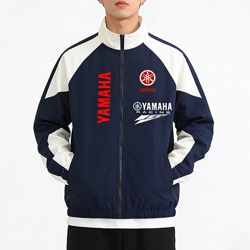 Yamaha Racing Jacket - Men's Street Style Patchwork Black Coat - Women's Spring Lightweight Loose-Fitting Fashion Pilot Jacket