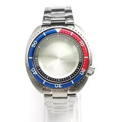 45MM Stainless Steel Watch Case Sapphire Mirror Resin Bezel Abalone Mechanical Case+Strap for NH35/36/4R Movement