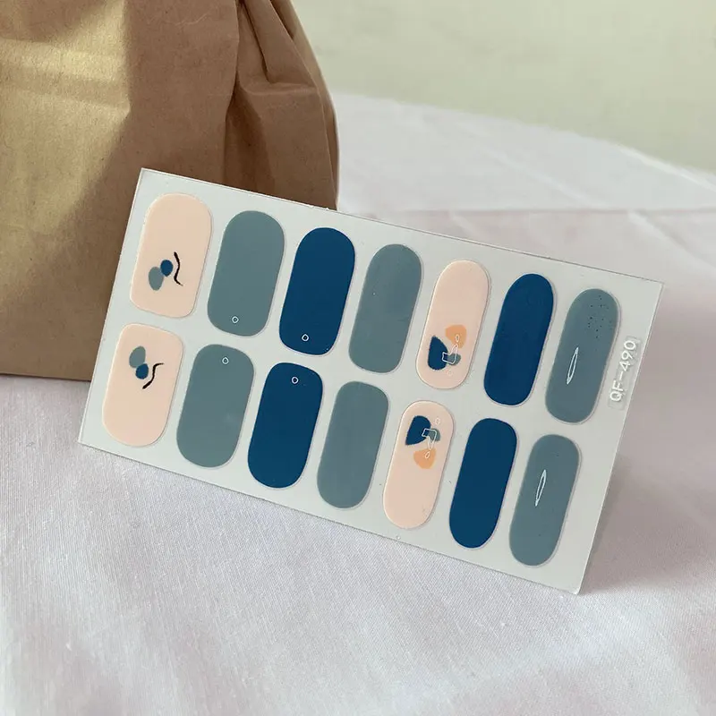 14 teile/schachtel neue Leoparden muster Nail Art Aufkleber Glas lila Internet Promi volle Aufkleber kleine frische nackte Farbe Nägel