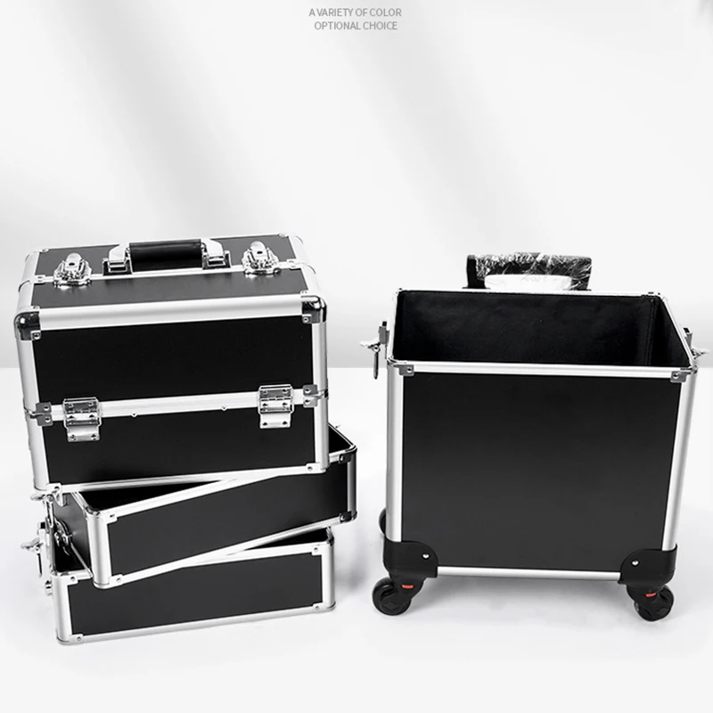 Pull Lever Toolbox Removable Multi Layer Makeup Box Large Capacity Nail Tattoo Storage Universal Wheel Toolbox