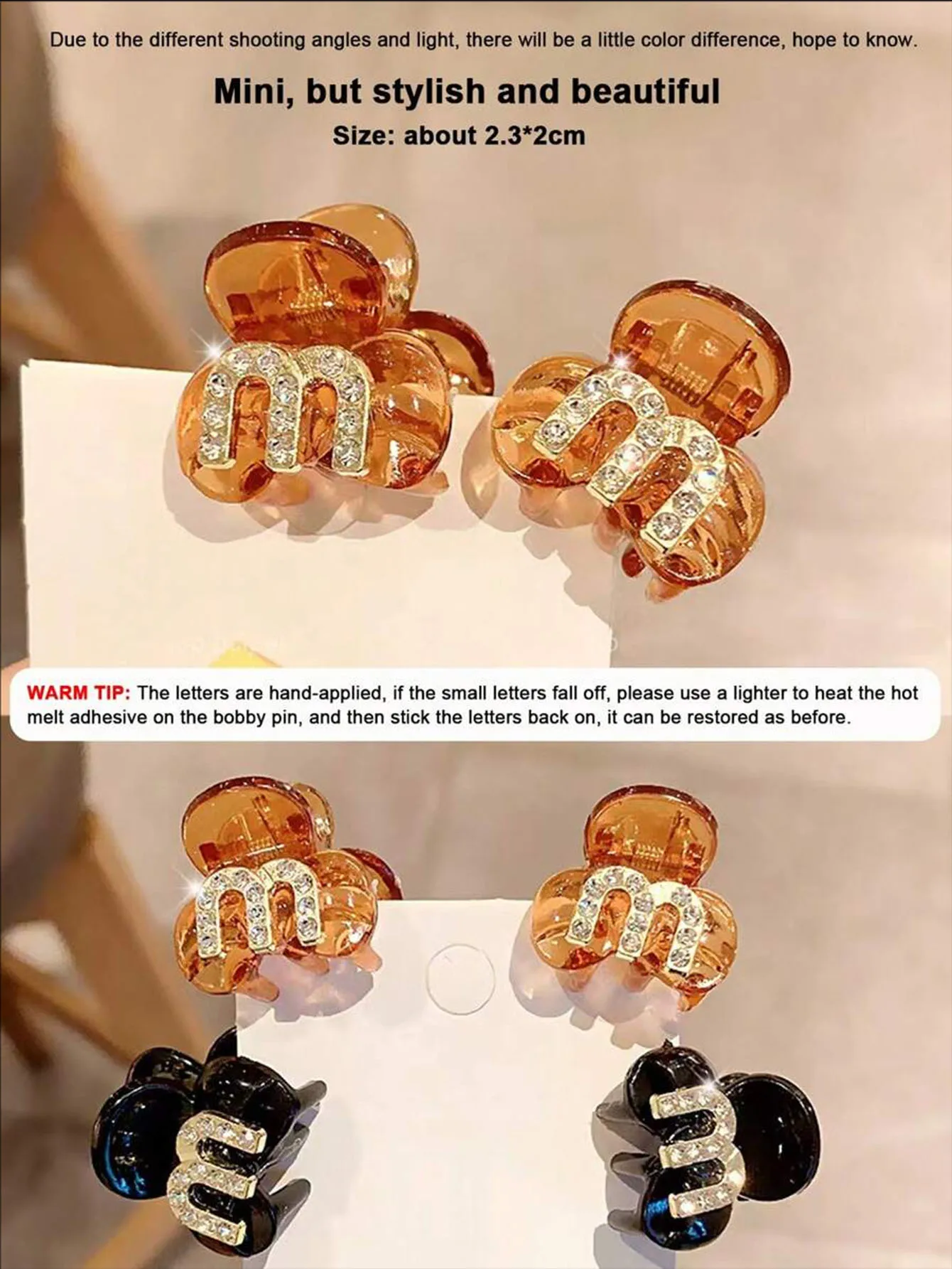 Neue Acryl Strass Pony Seite Haar Clip Stirn Clip Glänzenden Kopfschmuck Haar Clip Greifen Frauen Mädchen Haar Stil Zubehör – Detail 7