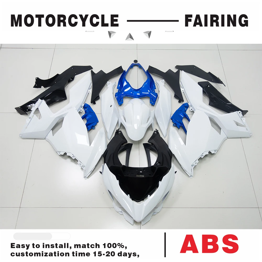 

For Kawasaki Ninja400 Ninja 400 2018-2024 Bodywork Fairings Ninja400 Fairings Kit ABS White blue