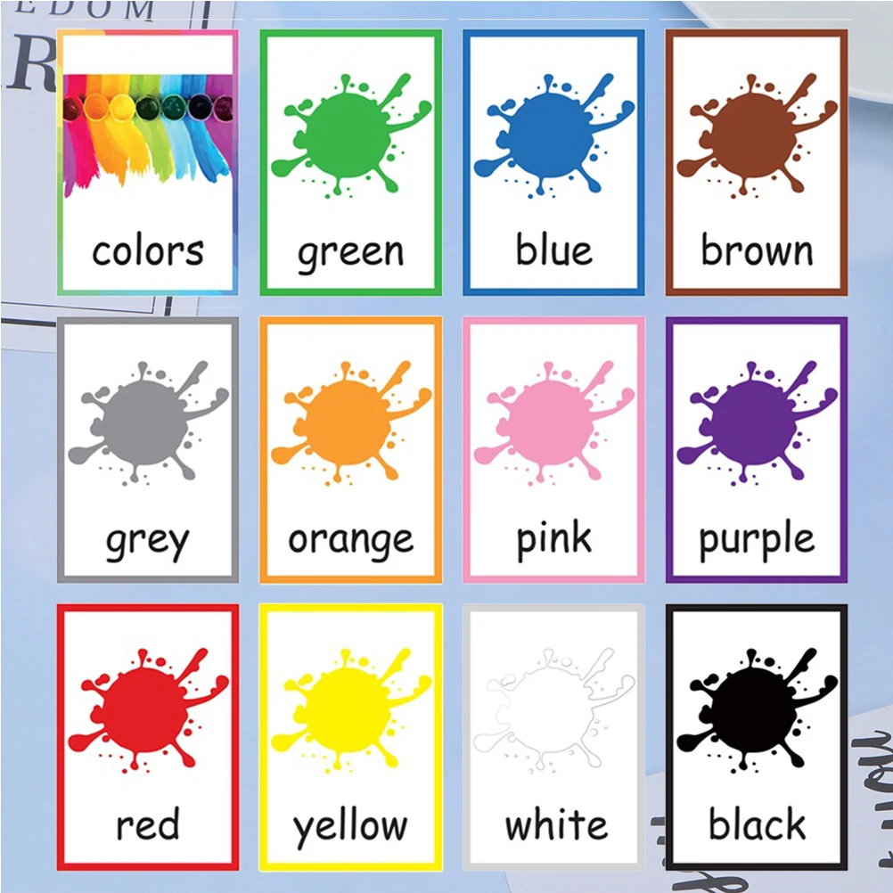 English Words Flash Cards Colorful Waterproof Learning For Kids Memory Matching Game Early Educational Letter Cognitive