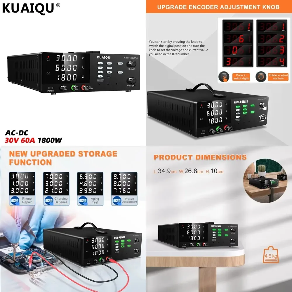 

Hot Sale KAUIQU R-SPPS3060 Constant Current Regulator Laboratory DC Power Supply 30V 60A Output Transformer 220V