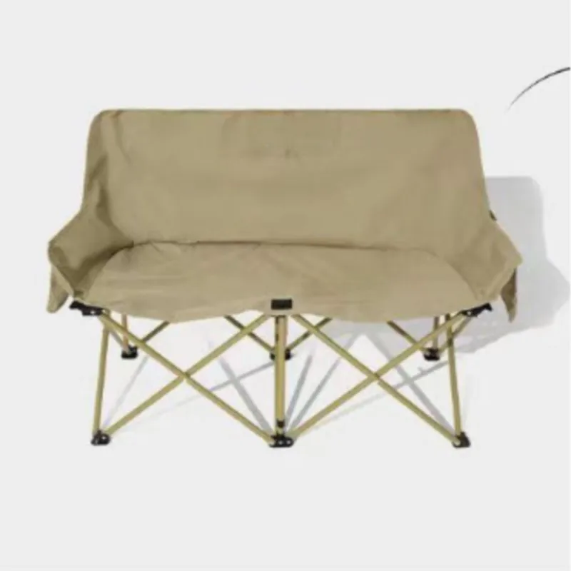 DZ Outdoor Double Folding Chair Camping Moon Chair Fold Chair Reclining Chair Beach Fishing Portable Leisure Picnic Beach Chairs