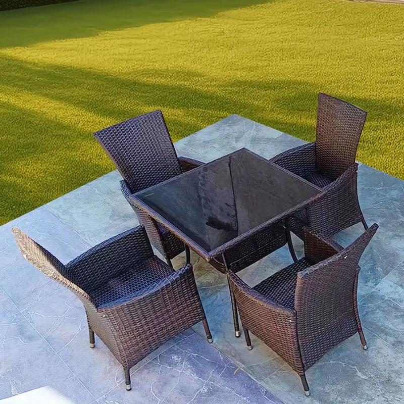 Ensembles de meubles de jardin minimalistes en rotin, fauteuil, ensembles de meubles de jardin, ensemble de salon nordique de styliste, meubles de jardin d'extérieur