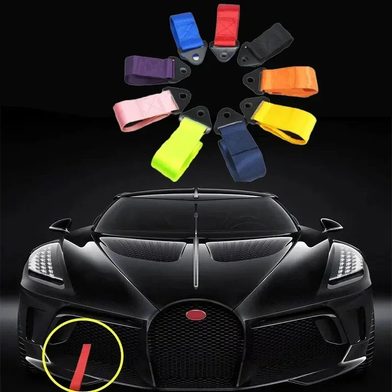 High Quality Racing Car Tow Strap 25*5cm Tow Strap Universal Towing Ropes/Hook/Towing Bars Without Screws Car Accessories