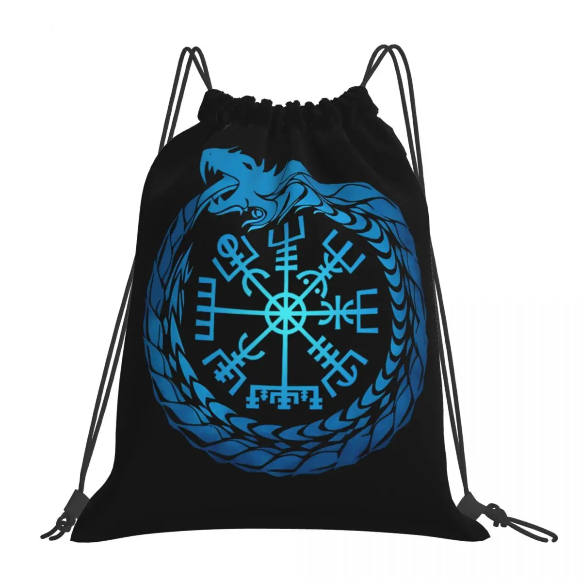 

Vegvisir Jormungandr World Serpent V-Viking Age Cool Drawstring Bags Hiking Pouch 3D Print Backpack Boy Girls School Shoe Bag