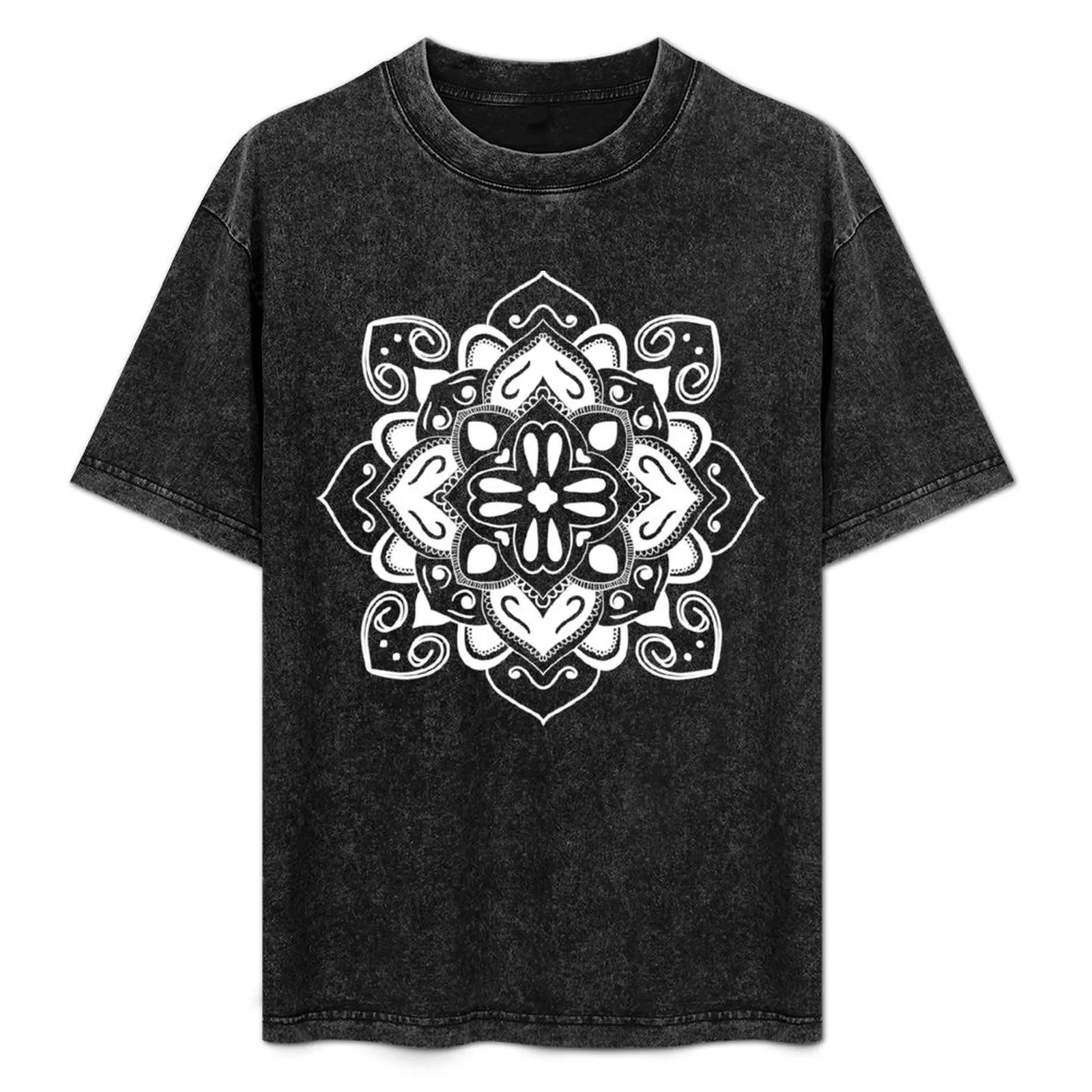 

Mandala White T-Shirt Festival Casual Short Sleeve