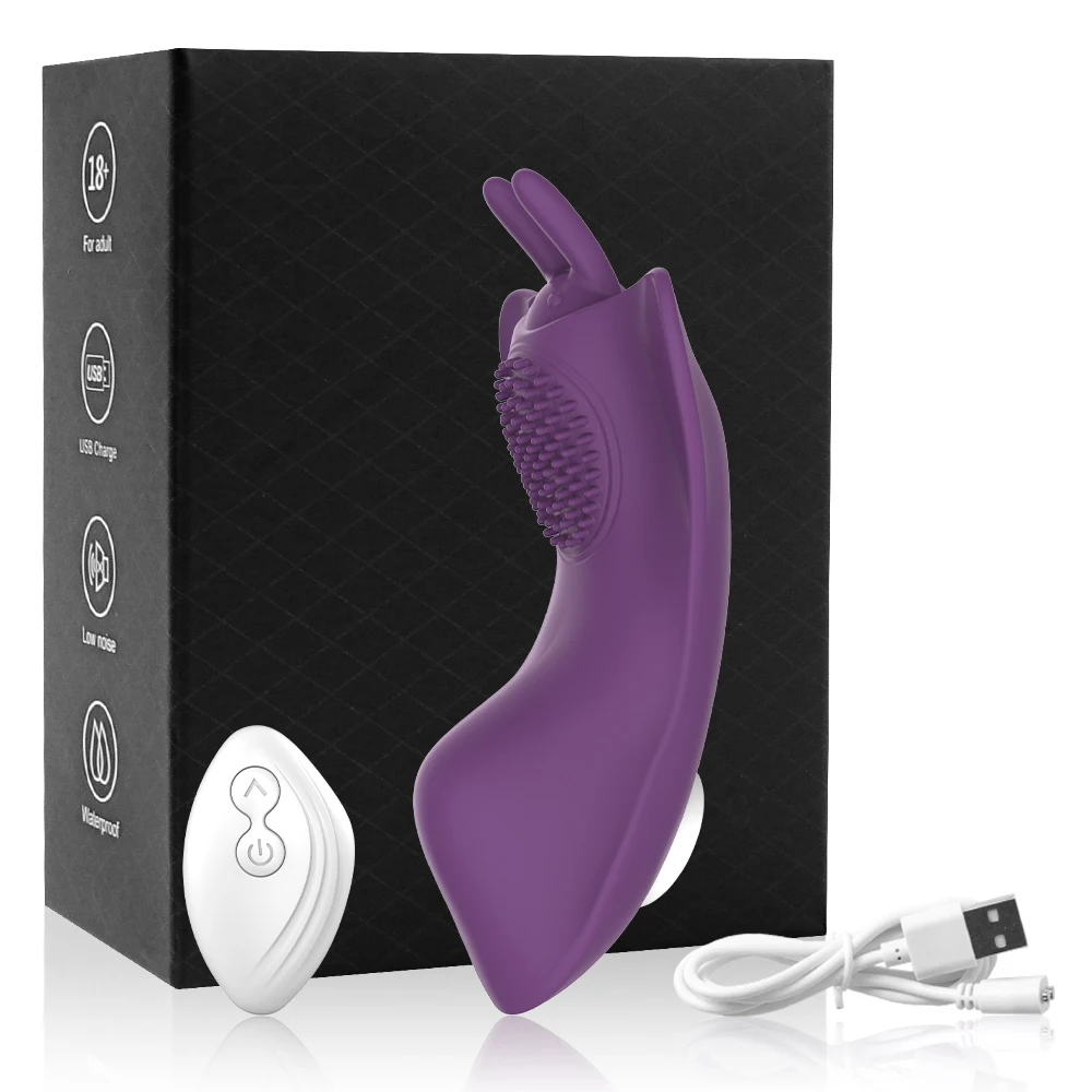 Vibromasseur papillon portable pour femme, stimulateur de clitoris et de points G, stimulateur de jaune d'orgasme, culotte télécommandée, jouets sexuels clitoridiens