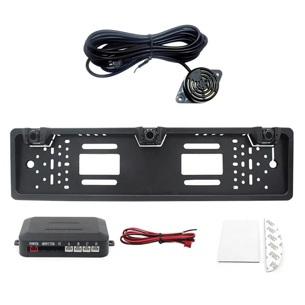 

Universal Eu Europe Car License Plate Frame Car Parking Sensor Kit