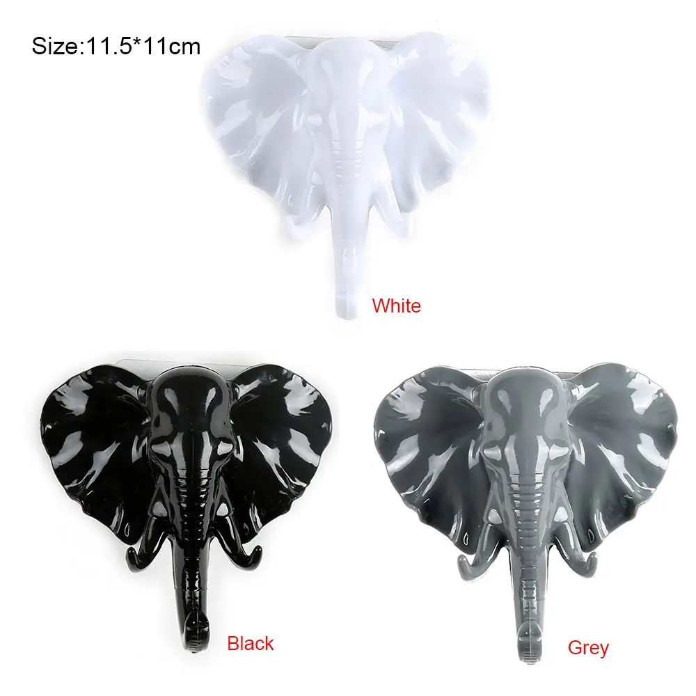 Elephant Head Shaped Key Holder Seamless Nail-free Coat Bag Holder Wall Decor Hook Wall Hanger Door Hook