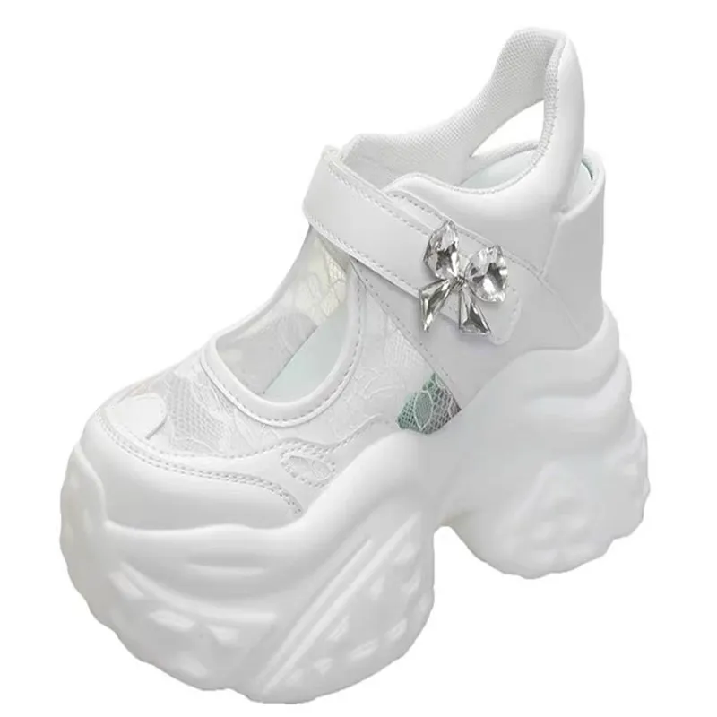 

Summer 2025 Women's Sports Sandals Fashion Non-Slip Soft Breathable Thick Platform 11CM Heels Trendy Comfortable Shoes