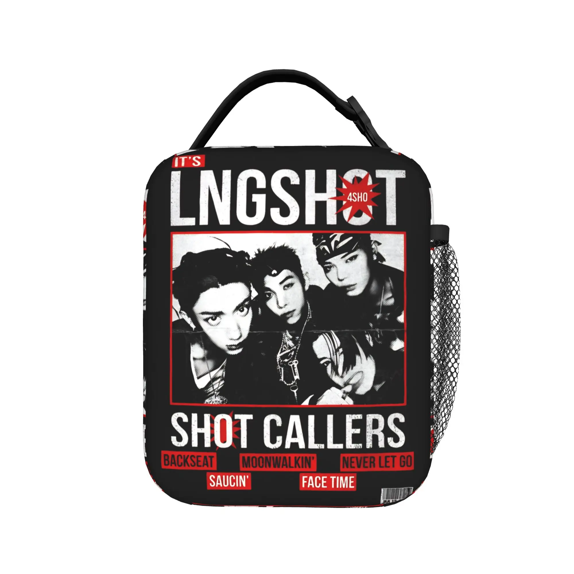 

Дизайнерская сумка для обеда LNGSHOT Kpop, дорожная сумка для еды для мужчин, сумка-тоут с милым принтом, водонепроницаемая портативная термосумка-холодильник