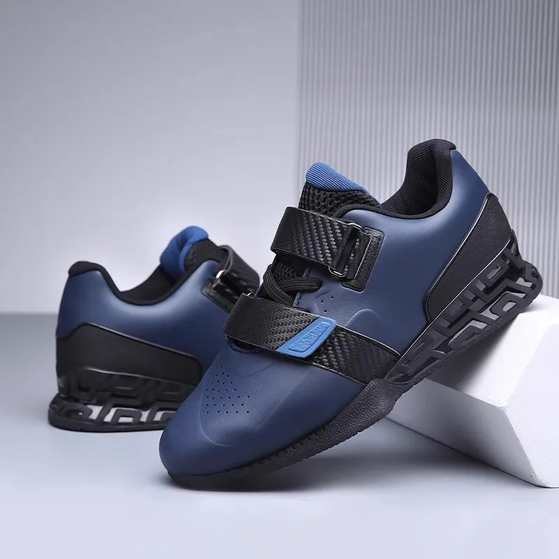 Professional weightlifting shoes for men with rubber outsoles for strength training. Specialised shoes for deadlifts and squats.