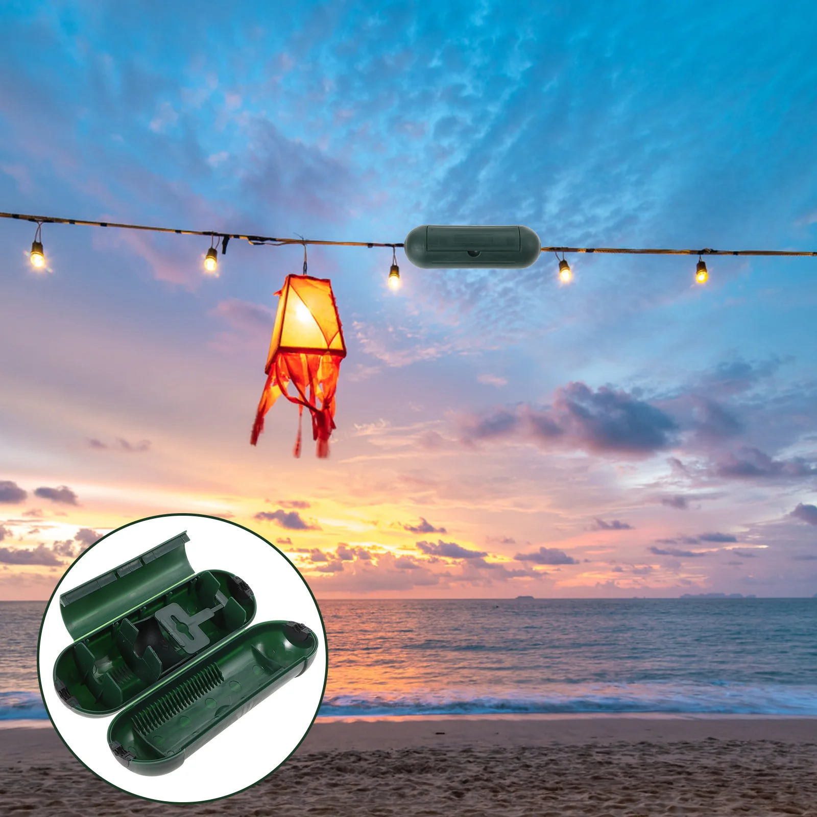 صندوق توصيل مقاوم للماء لموصل كهربائي خارجي تمديد الحبل ختم الأمان غطاء كابل موصل مقاوم للماء