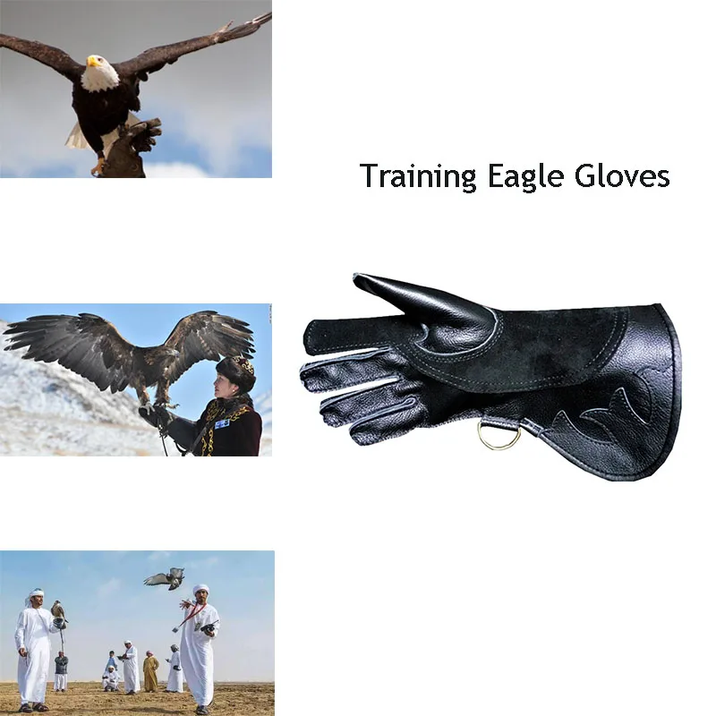 Anti Bite Anti-Scratch Training Eagle Gloves 40cm Leather Gloves Anti Grasping Fingerless Gloves Working Gloves