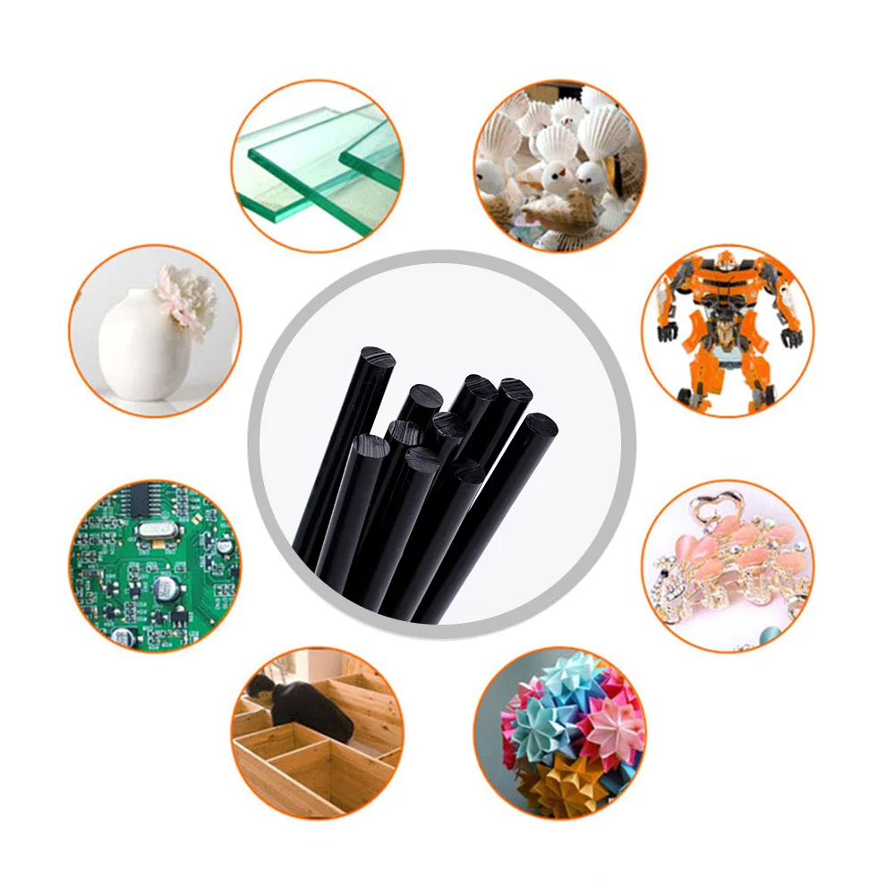 10Pcs 7mm/11mm Non-Toxic Solid Black Hot Melt Glue Sticks DIY Handicrafts Repair Accessories For 7/11mm Electric Glue Gun Tool